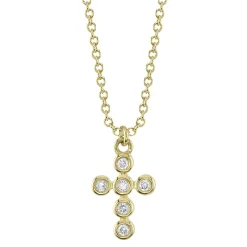 0.08CT DIAMOND BEZEL CROSS NECKLACE