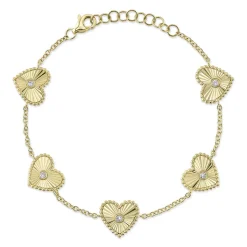 0.10CT DIAMOND BEZEL HEART BRACELET