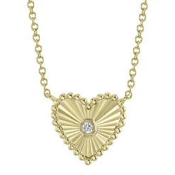 0.02CT DIAMOND BEZEL HEART NECKLACE