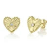 0.04CT DIAMOND BEZEL HEART STUD EARRING