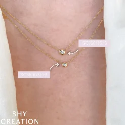 0.05CT DIAMOND BEZEL NECKLACE
