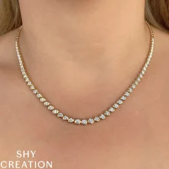 3.53CT DIAMOND BEZEL TENNIS NECKLACE