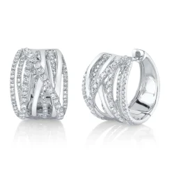 0.83CT DIAMOND BRIDGE HOOP EARRING