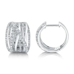 0.83CT DIAMOND BRIDGE HOOP EARRING