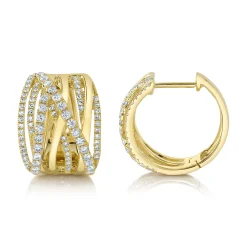 0.83CT DIAMOND BRIDGE HOOP EARRING