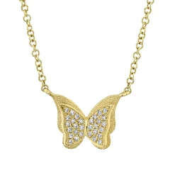 0.06CT DIAMOND BUTTERFLY NECKLACE