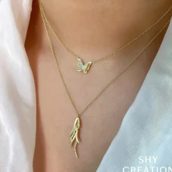 0.06CT DIAMOND BUTTERFLY NECKLACE