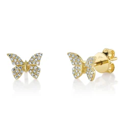 0.15CT DIAMOND BUTTERFLY STUD EARRING