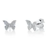 0.15CT DIAMOND BUTTERFLY STUD EARRING