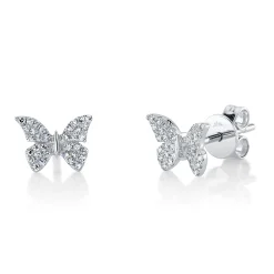 0.15CT DIAMOND BUTTERFLY STUD EARRING