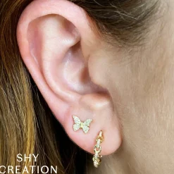 0.15CT DIAMOND BUTTERFLY STUD EARRING