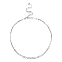 6.75CT DIAMOND CROWN SETTING TENNIS NECKLACE