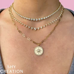 6.75CT DIAMOND CROWN SETTING TENNIS NECKLACE