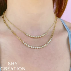 0.91CT DIAMOND CROWN SETTING NECKLACE