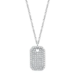 0.90CT DIAMOND DOG TAG NECKLACE