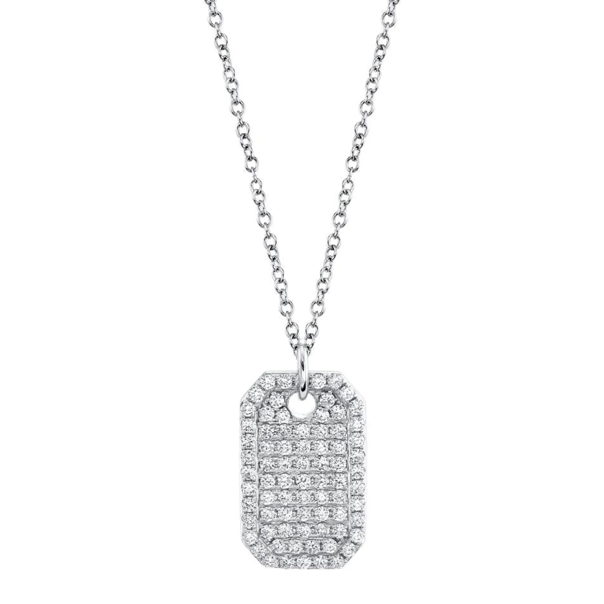 0.90CT DIAMOND DOG TAG NECKLACE