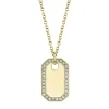 0.40CT DIAMOND DOG TAG NECKLACE