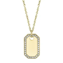 0.40CT DIAMOND DOG TAG NECKLACE
