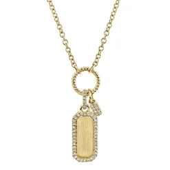 0.13CT DIAMOND DOG TAG NECKLACE