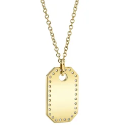 0.40CT DIAMOND DOG TAG NECKLACE