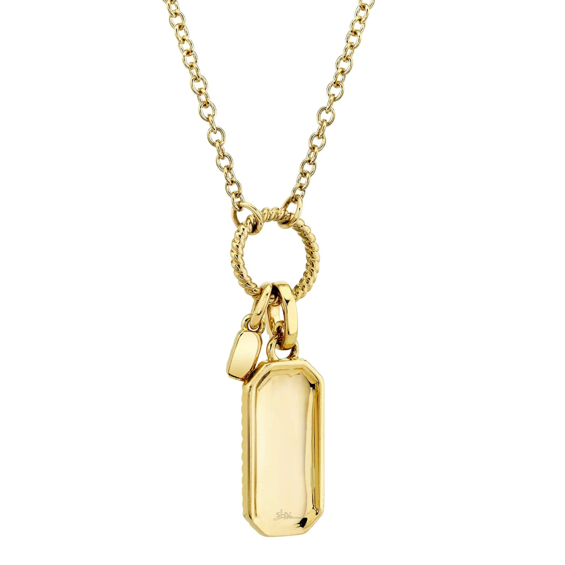 0.13CT DIAMOND DOG TAG NECKLACE