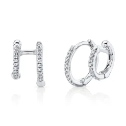 0.12CT DIAMOND DOUBLE HUGGIE EARRING