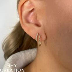 0.18CT DIAMOND DOUBLE HUGGIE EARRING