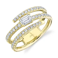 0.88CT DIAMOND EMERALD RING