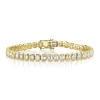 6.62CT DIAMOND EMERALD TENNIS BRACELET