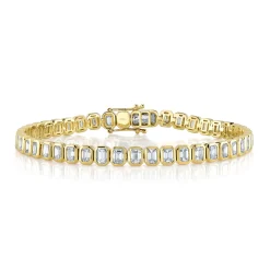 6.62CT DIAMOND EMERALD TENNIS BRACELET