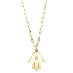 0.03CT DIAMOND HAMSA NECKLACE