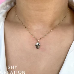 0.03CT DIAMOND HAMSA NECKLACE