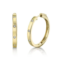 0.15CT DIAMOND HOOP EARRING