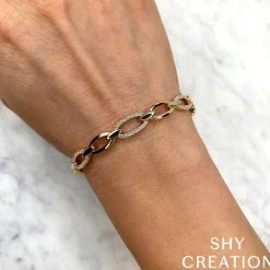 0.54CT DIAMOND LINK BANGLE