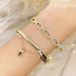 1.19CT DIAMOND LINK BANGLE