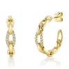 0.25CT DIAMOND LINK HOOP EARRING