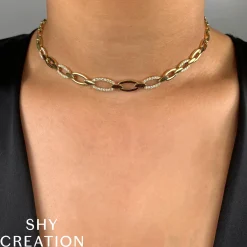 0.74CT DIAMOND LINK NECKLACE