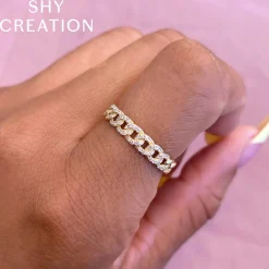 0.16CT DIAMOND LINK RING