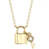 0.02CT DIAMOND LOCK & KEY NECKLACE