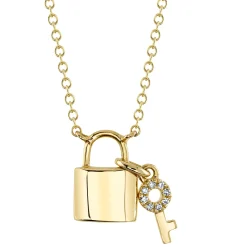 0.02CT DIAMOND LOCK & KEY NECKLACE