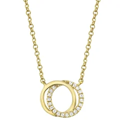 0.07CT DIAMOND LOVE KNOT CIRCLE PENDANT NECKLACE