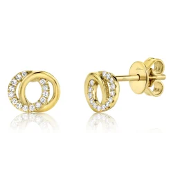 0.09CT DIAMOND LOVE KNOT CIRCLE EARRING