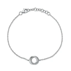 0.07CT DIAMOND LOVE KNOT CIRCLE BRACELET