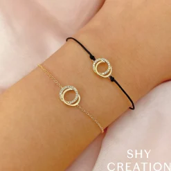 0.07CT DIAMOND LOVE KNOT CIRCLE BRACELET
