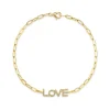 0.12CT DIAMOND "LOVE" PAPER CLIP LINK BRACELET
