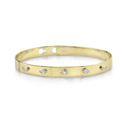 0.41CT DIAMOND MARQUISE BEZEL LATCH LOCK BANGLE