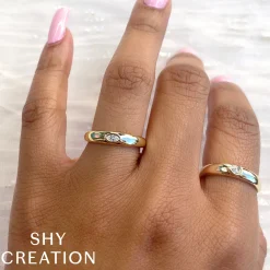 0.08CT DIAMOND MARQUISE BEZEL BAND
