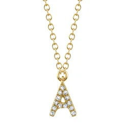 0.04CT DIAMOND NECKLACE - INITIAL A