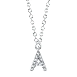 0.04CT DIAMOND NECKLACE - INITIAL A