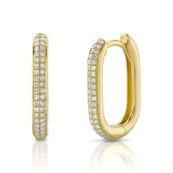 0.18CT DIAMOND OBLONG HOOP EARRING